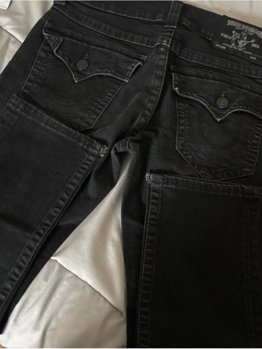 True Religion Men's Black Slim Straight Jeans